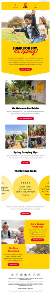 Email example for First day of Spring.
