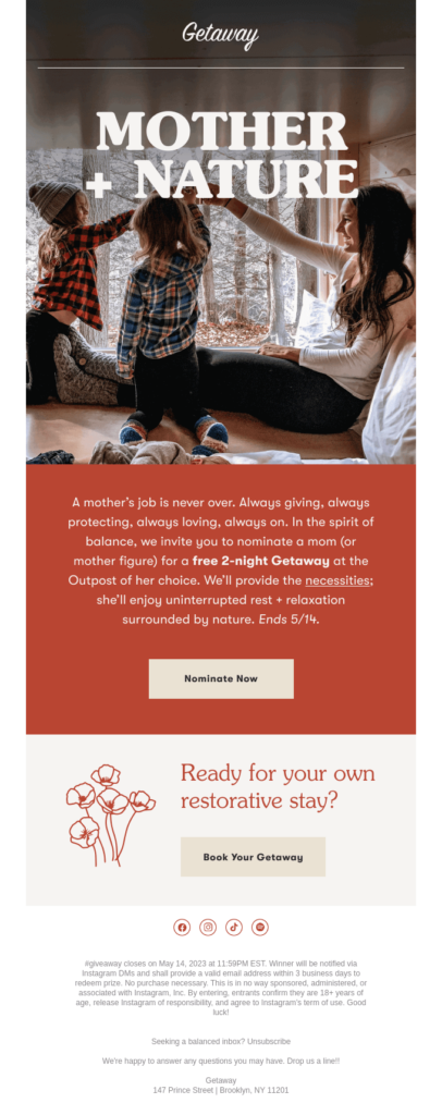 Enail example for Working moms Day.