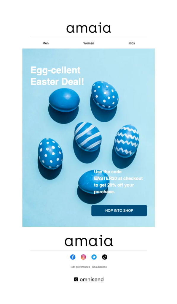 Easter email design from Amaia.