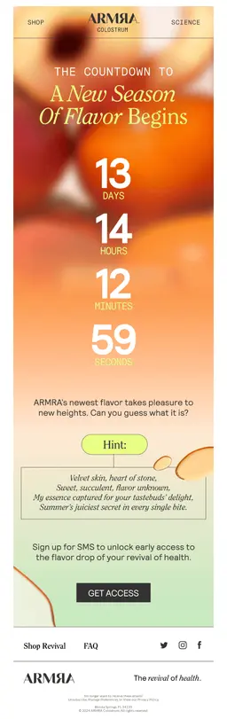 ARMRA countdown timer in email.