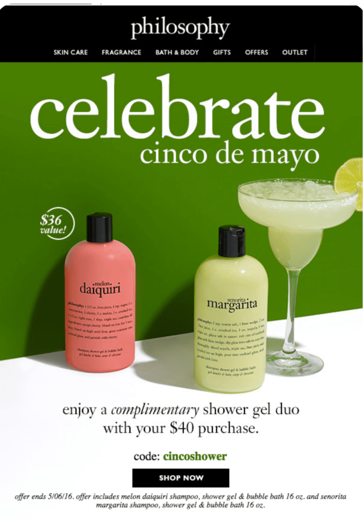 Cinco de Mayo Email Example from Philosophy.