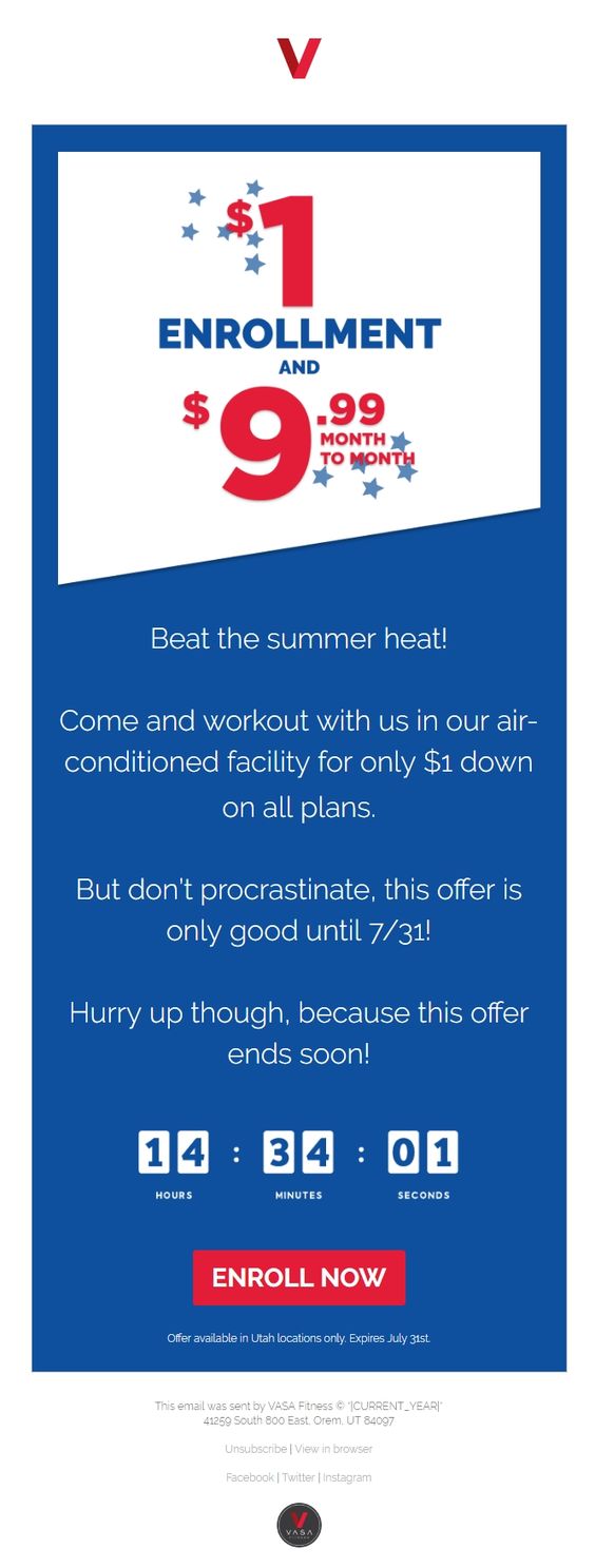 Countdown in Email for Price Changes.