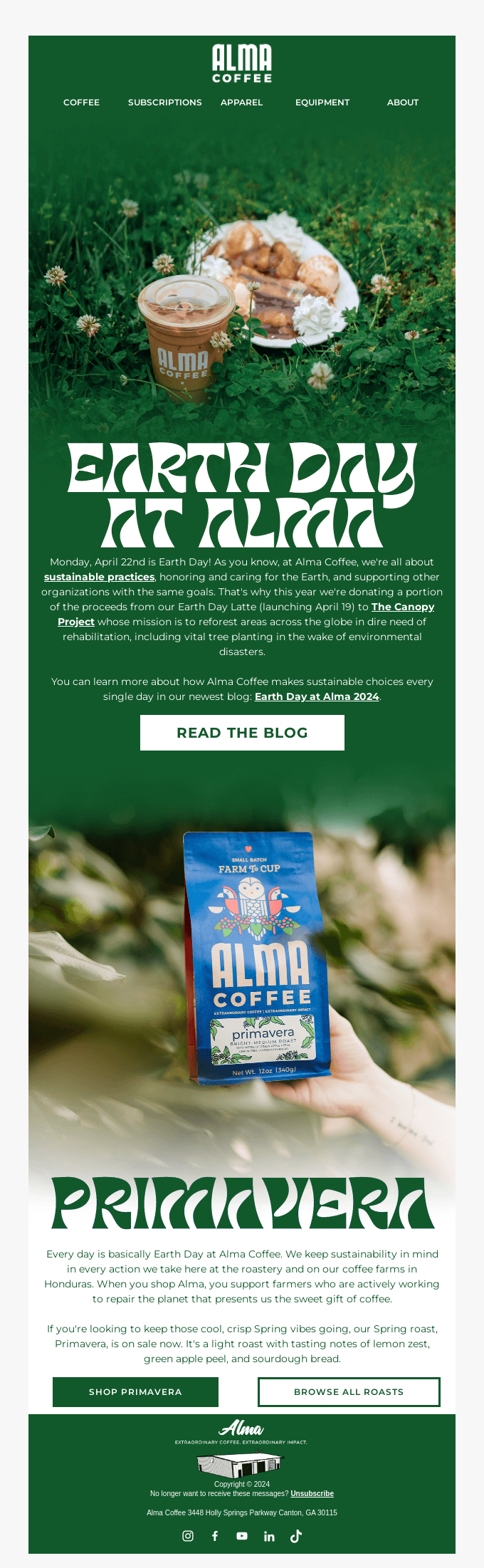 Earth Day email design.