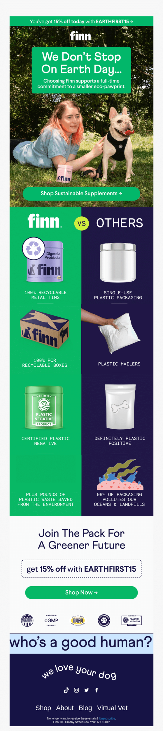 Earth Day email design.