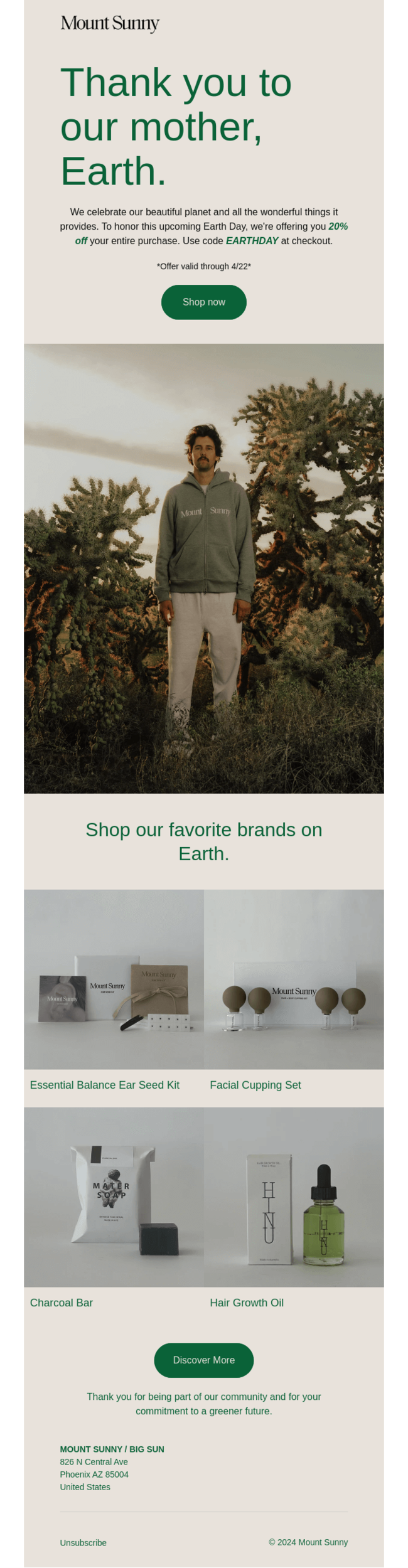 Earth Day email design.