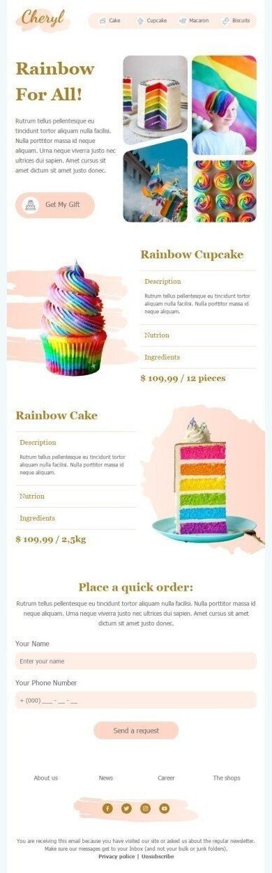 Find A Rainbow Day email design.
