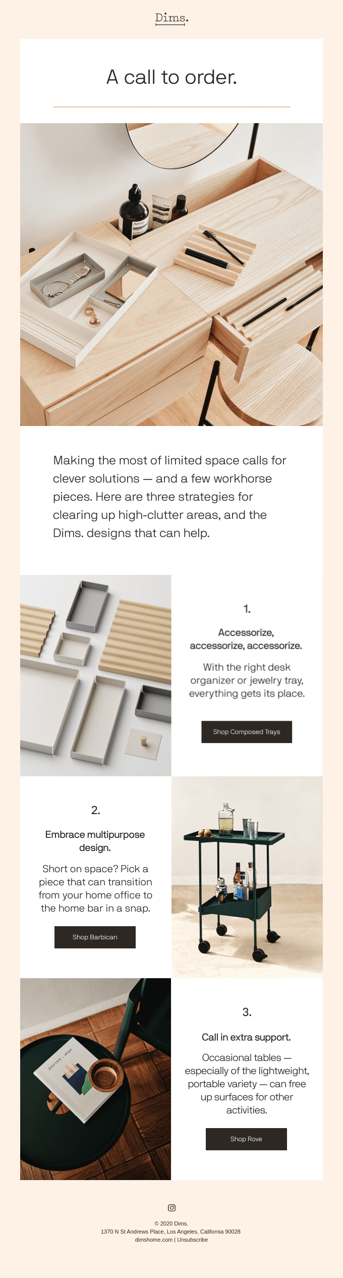 Get Organized Day email design.