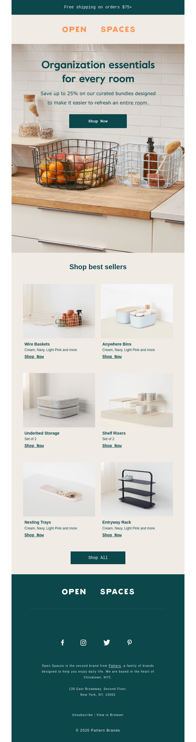 Get Organized Day email design.