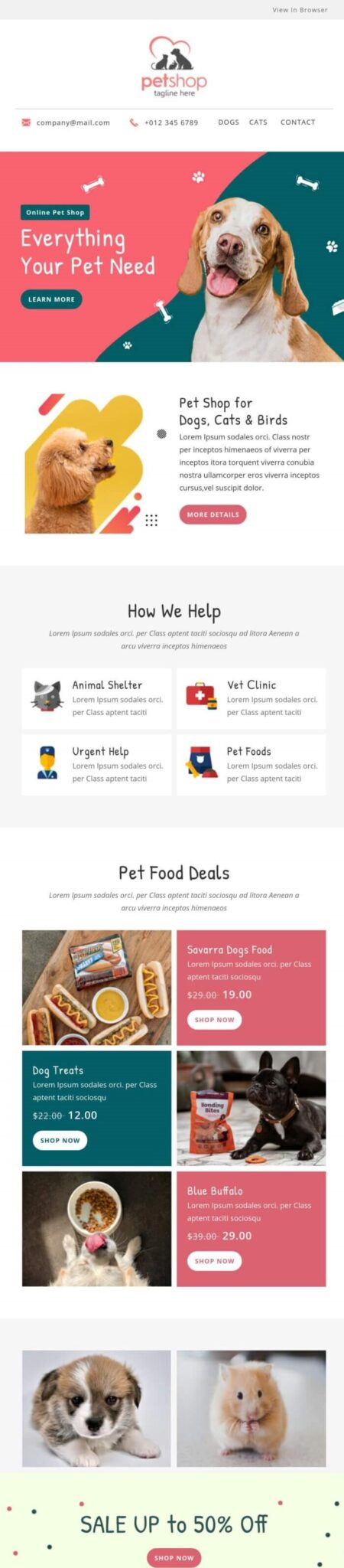 Pet Parents Day email design.