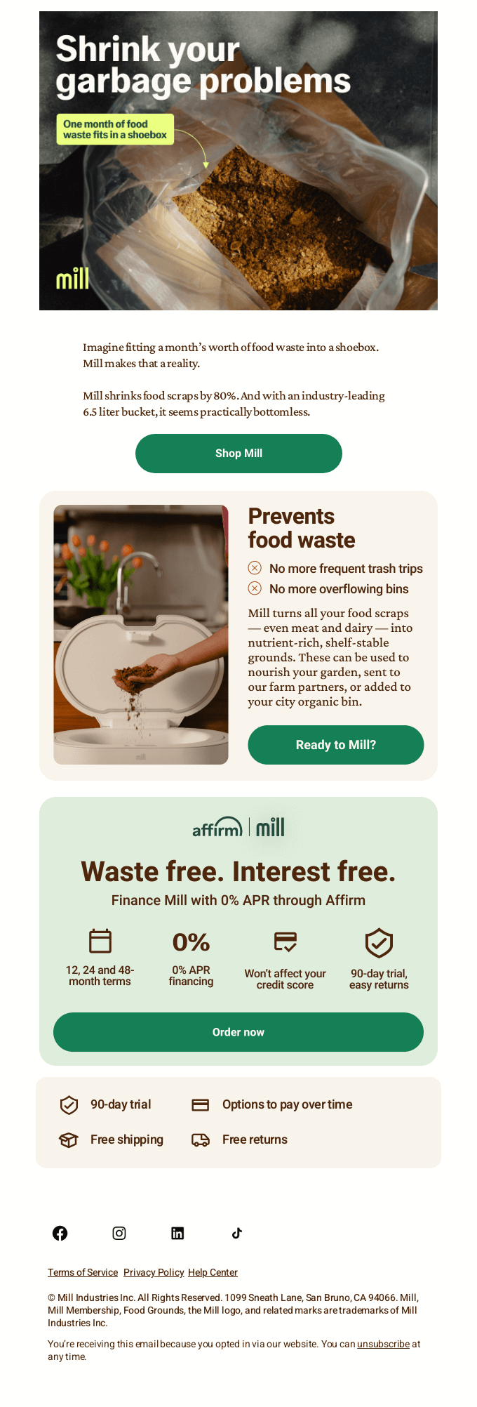 Stop Food Waste Day email design.