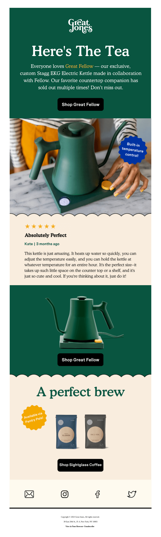 National Tea Day email design.