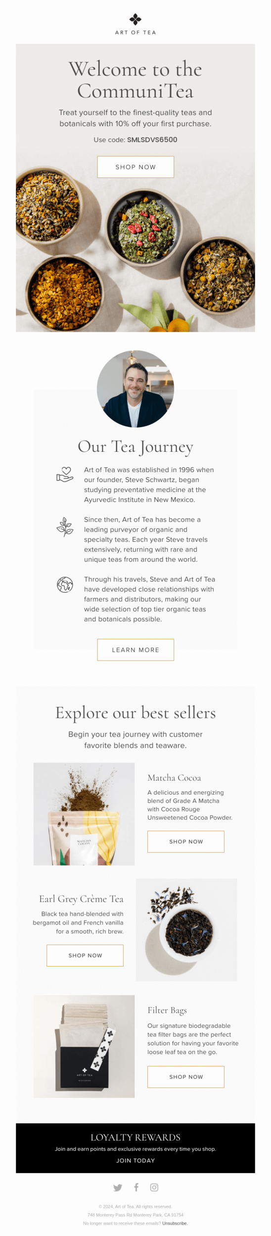 National Tea Day email design.