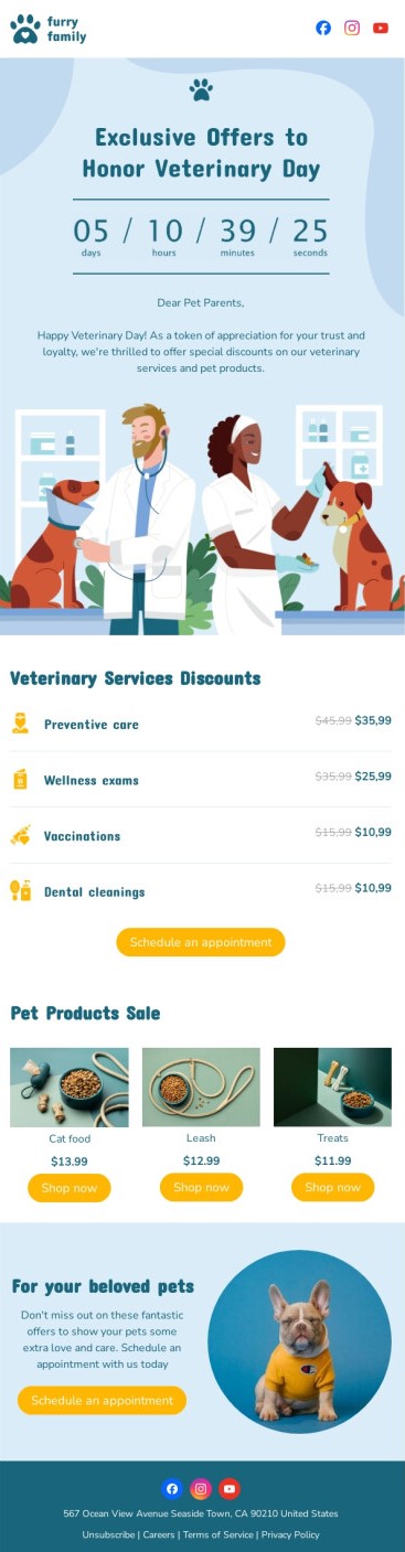 Veterinary Day email design.