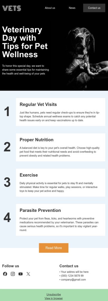 Veterinary Day email design.