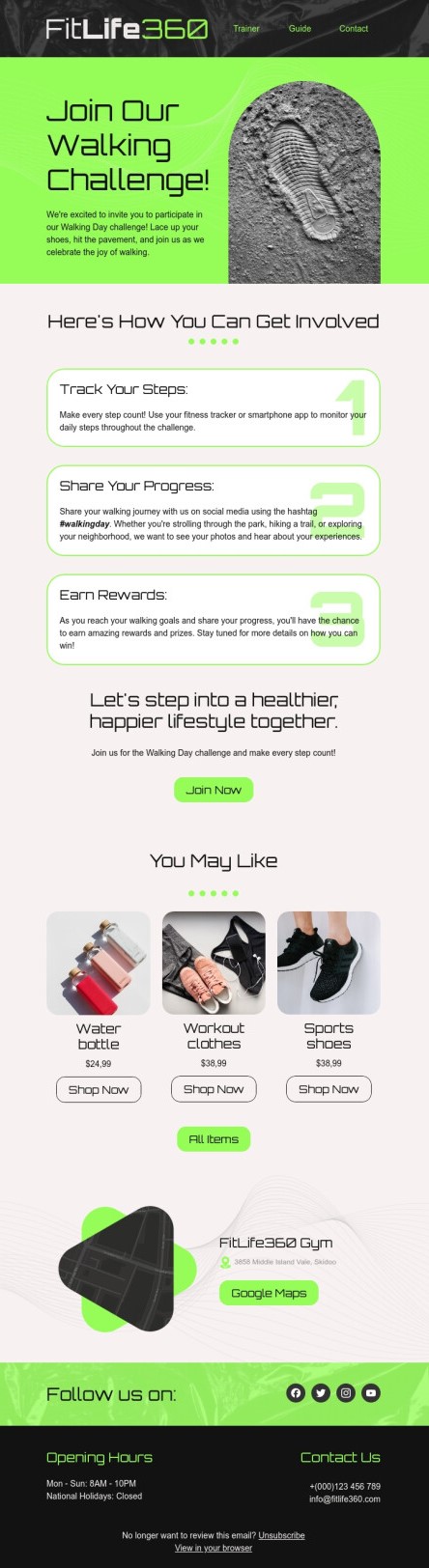 National Walking Day email design.
