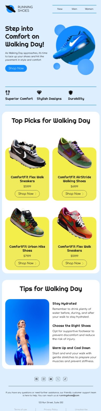 National Walking Day email design.