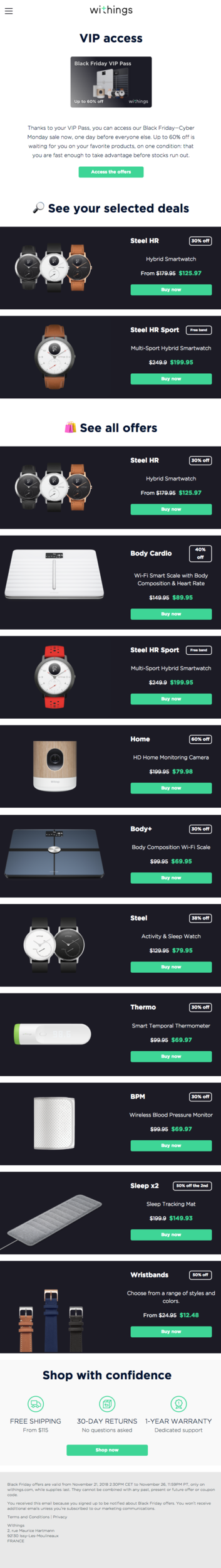 Example of using exclusive Black Friday deals for your VIP segment.