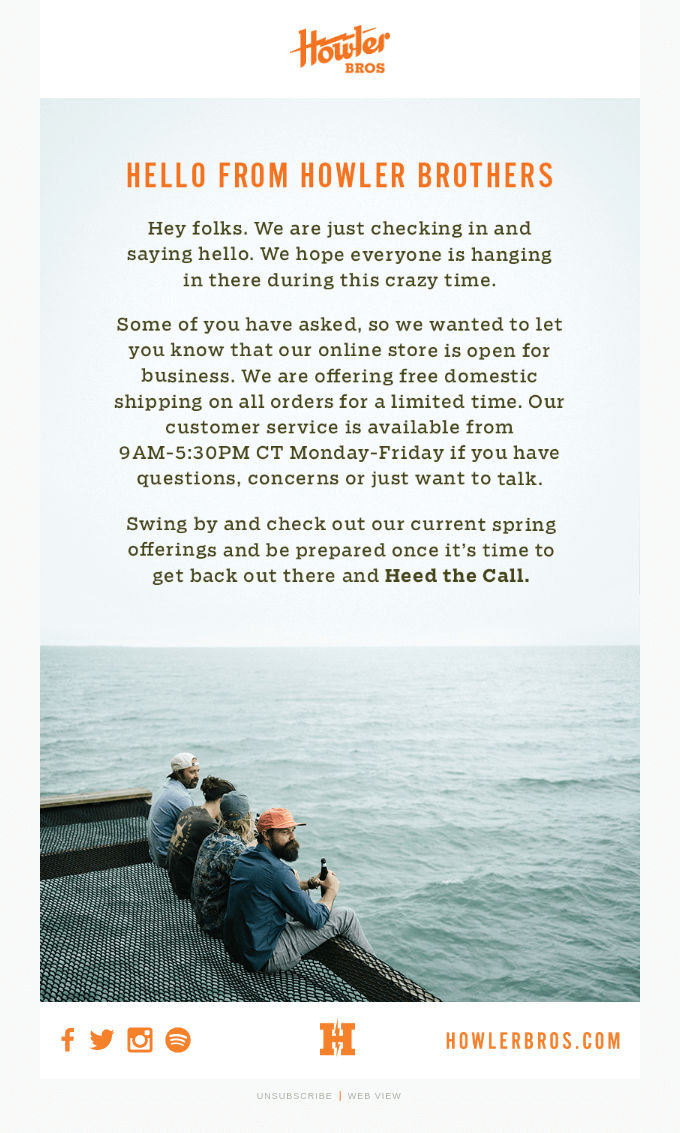 Brother's Day email example.