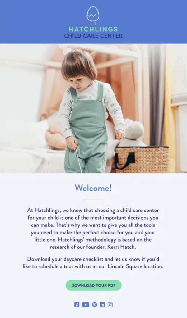 Child Care Provider Day email example.