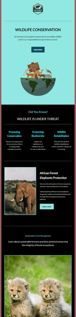 Endangered Species Day email example.