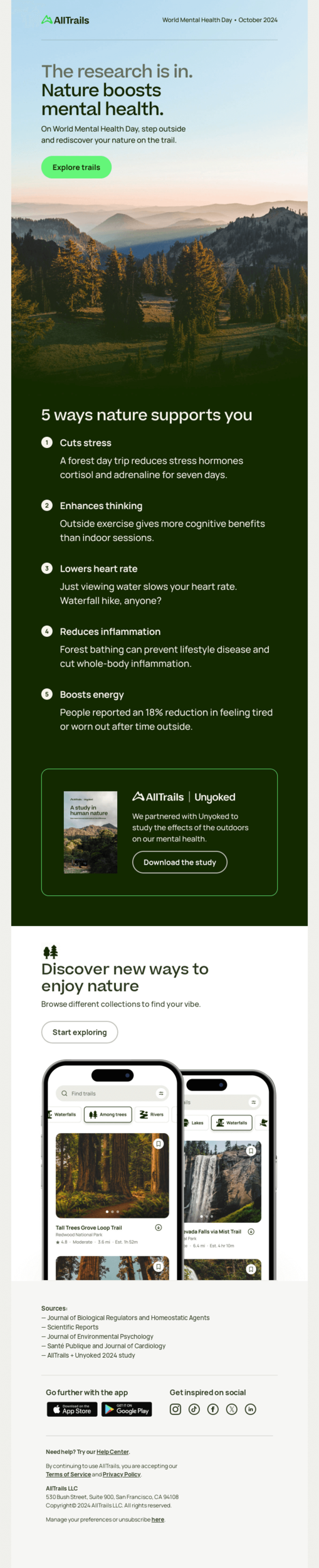 Mental Health Awareness Month email example.