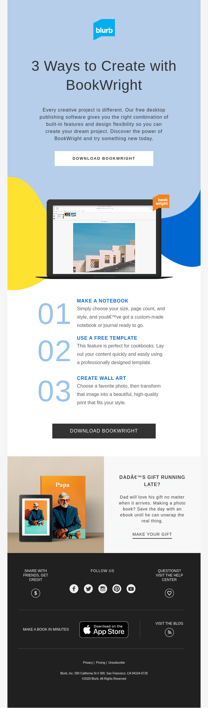 National Day of Creativity email example.