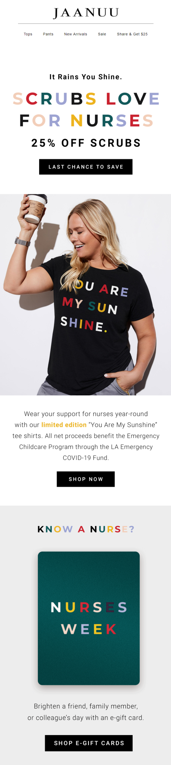 National Nurses Week email example.
