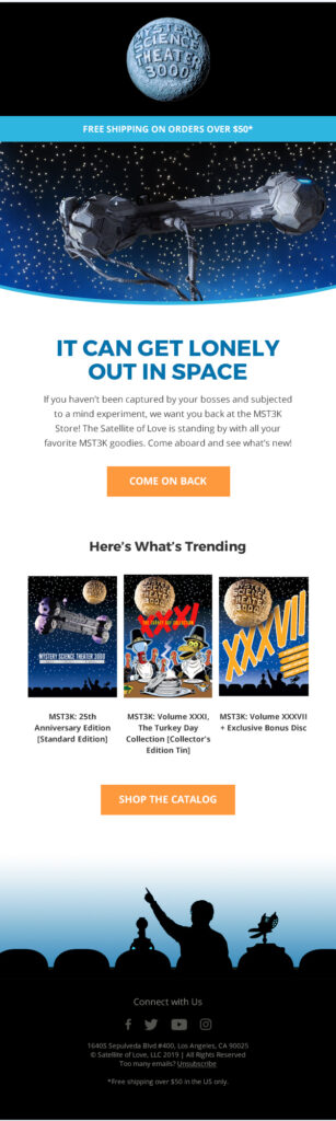 National Space Day email example.