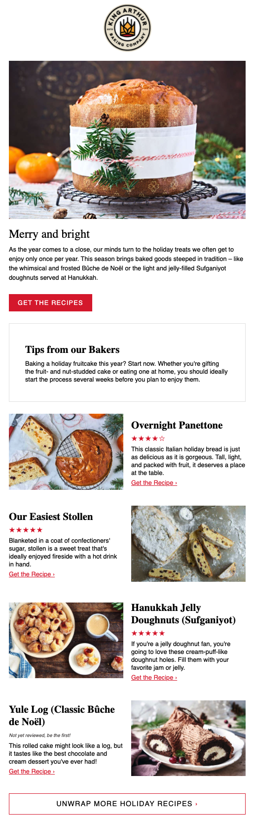 World Baking Day email example.