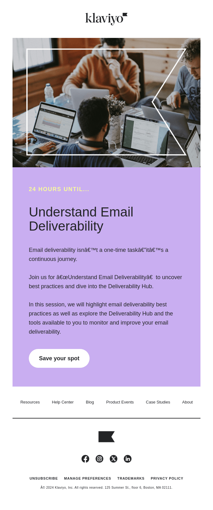 World Marketing Day email example.