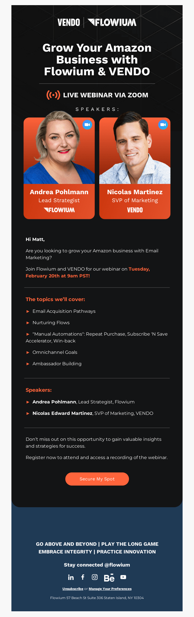 World Marketing Day email example.