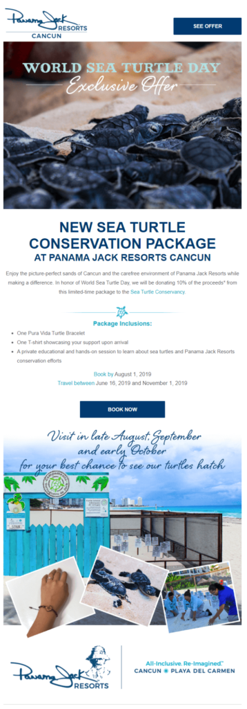 World Turtle Day email example.