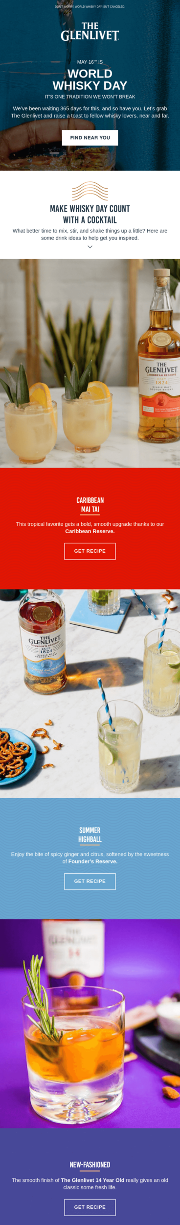 World Whisky Day email example.