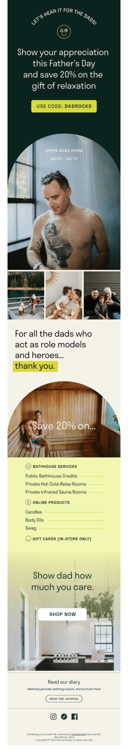 Father’s Day email example.