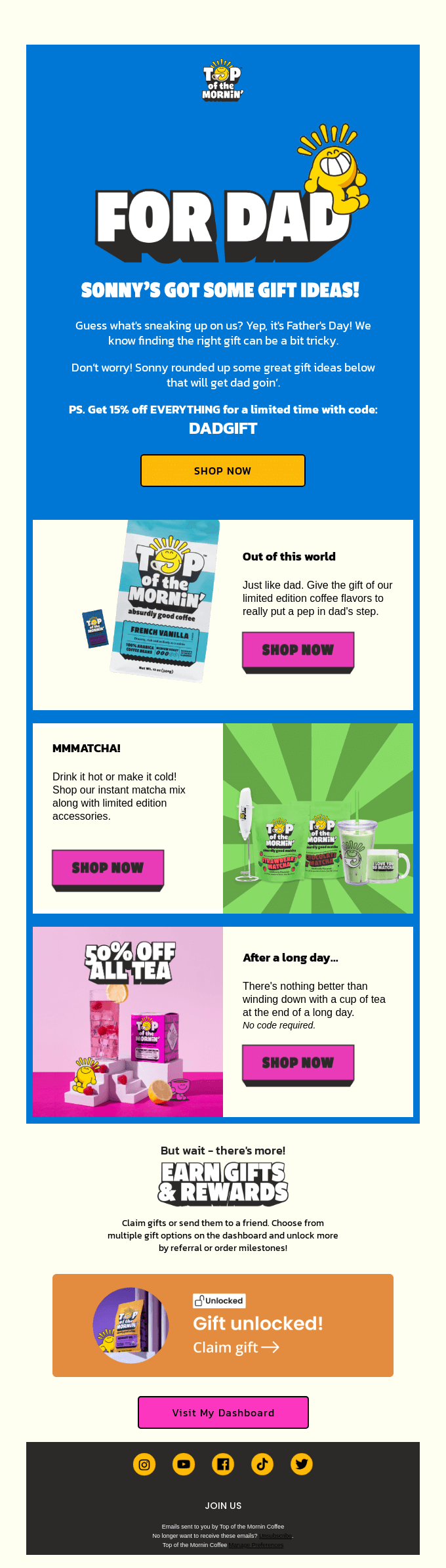 Father’s Day email example.