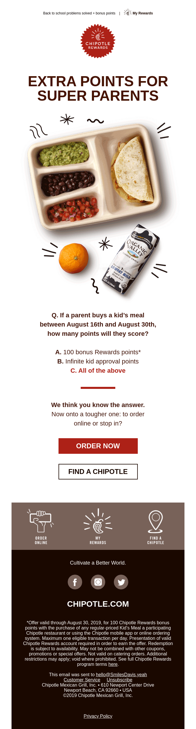 Global Day of Parents email design.