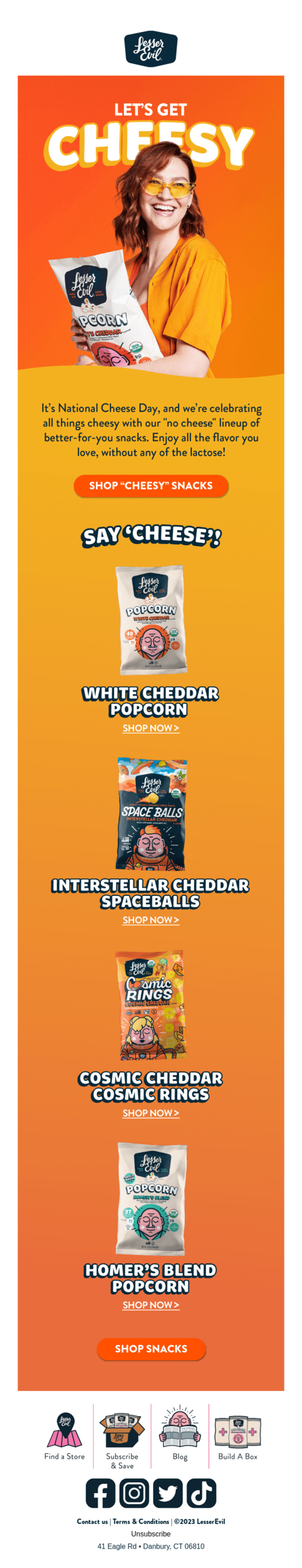 National Cheese Day email design.