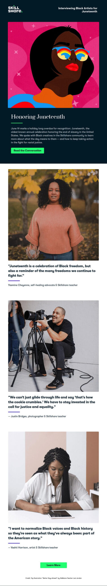 Juneteenth email example.
