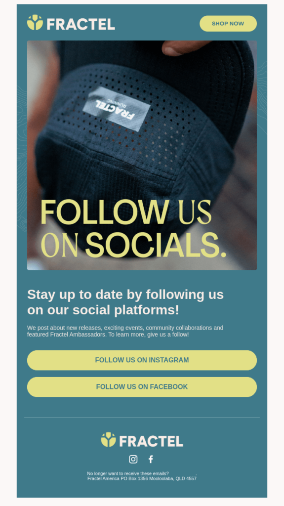 Social Media Day email example.