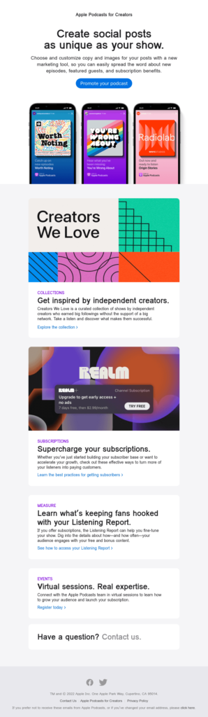 Social Media Day email example.