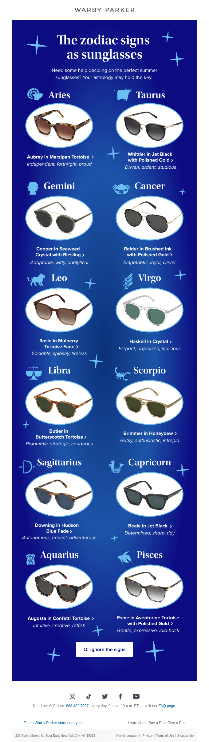 Sunglasses Day email example.