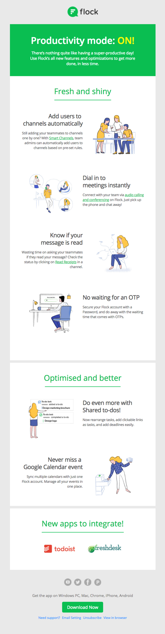 World Productivity Day email design.